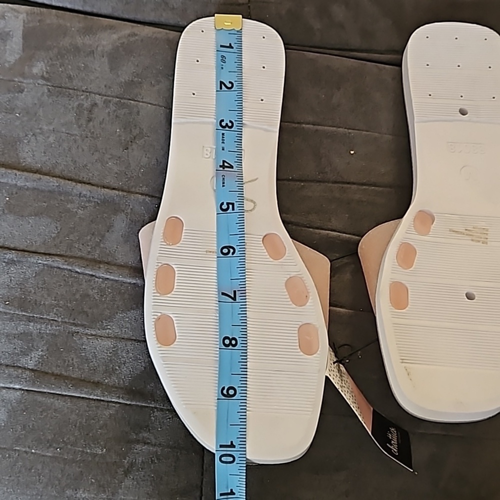 Chatties Women Light Pink Glitter Slide Sandals White Soles ManMade Size 7/8 M - Picture 7 of 8
